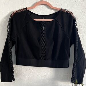 Victoria's Secret Black Crochet-Trim Crop Top